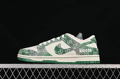All Categories Nk SB Dunk Series Nk SB Dunk Low High-end Customized Low-top Shoes Nike SB Dunk Low Gucci Co-branded Gray Green Denim Anniversary High-end Customized Low-top Casual Shoes SC9207-420